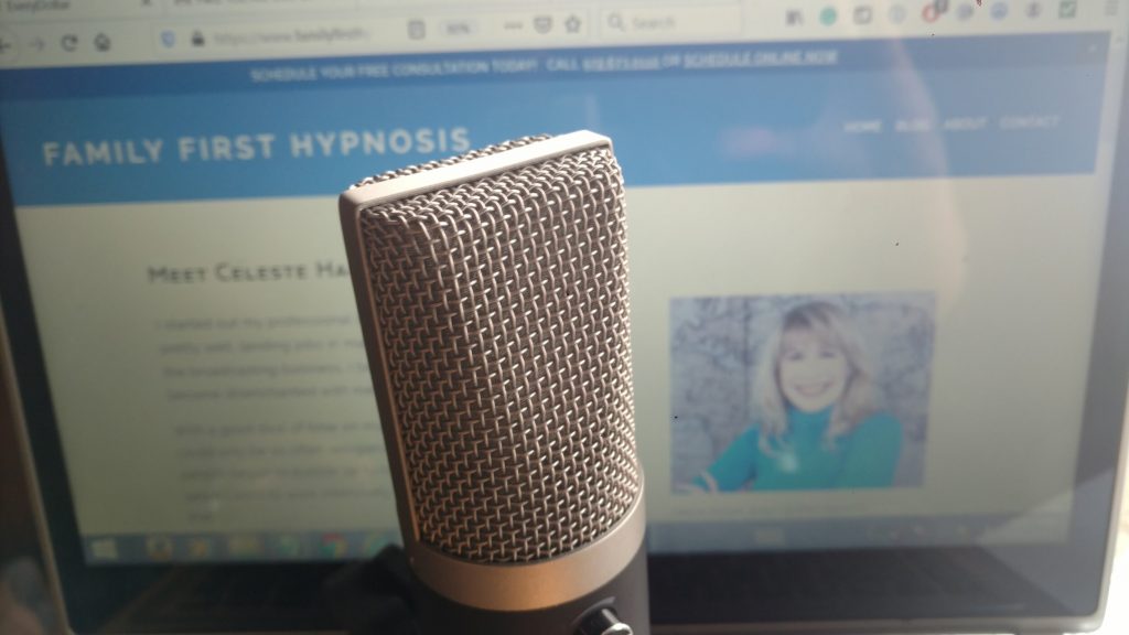 microphone in front of a laptop