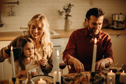 family having meal at the table