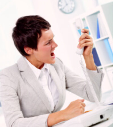 Woman angry on call