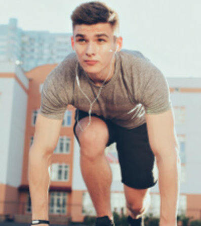 Man ready for sprinting